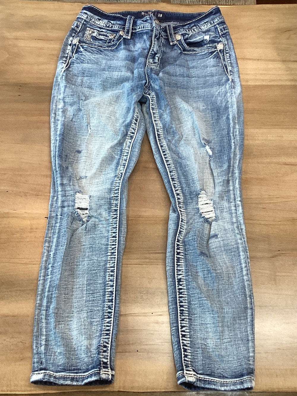 Miss Me Light Blue Distressed Boyfriend Jeans
